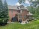 Expansive backyard with a patio, outdoor seating, and lush landscaping at 2004 Viscount Dr, Matthews, NC 28104