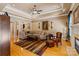 Comfortable living room with hardwood floors, tray ceiling, and views to other rooms at 2590 Berne Ln, Sherrills Ford, NC 28673