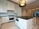 The chef's kitchen offers stainless appliances, a center island with microwave, and an open concept living area at 4121 Selwyn Walk Ct, Charlotte, NC 28209