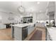 Open concept with island, modern appliances, white cabinets, flowing into dining and living spaces at 6242 Creola Rd, Charlotte, NC 28270