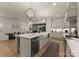 Open kitchen with a large island, stainless steel appliances, and an adjoining dining area at 6242 Creola Rd, Charlotte, NC 28270