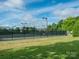 Community tennis courts with well-maintained fencing, lighting, and surrounding landscaping at 703 Bradberry Ln, Indian Trail, NC 28079
