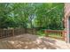 Spacious wooden deck overlooks a lush, landscaped backyard providing a private and serene outdoor living space at 7301 Leharne Dr, Charlotte, NC 28270