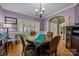 Charming dining room with hardwood floors, a round table, and ample natural light from a large window at 9038 Sandpiper Dr, Charlotte, NC 28277