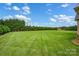 Expansive, well-manicured backyard with lush green grass and mature trees at 116 Postell Dr, Statesville, NC 28625