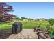 Relaxing backyard with brick patio, grill, and mature landscaping, perfect for outdoor entertaining at 125 Rosebay Dr, Mooresville, NC 28117