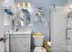 Light and bright bathroom with modern fixtures, vanity, and a glass-enclosed shower at 135 Burton Hills Cir, Gastonia, NC 28054