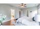 Bedroom with a view to the ensuite bath and walk in closet at 2619 Merion Hills Ct, Charlotte, NC 28269