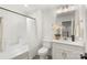 Well-lit bathroom with a shower-tub combination, modern vanity, and neutral color palette at 3222 Player Ct, Salisbury, NC 28144