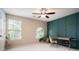 Bedroom with natural light and teal wall accent at 3537 Hornets Nest Way # 206, Charlotte, NC 28208