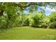 A very large backyard completely surrounded by lush green trees and foliage at 379 Sharpe St, Mooresville, NC 28115