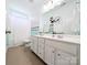 Bright bathroom features a double sink vanity with white cabinets and playful cartoon decoration at 408 Presidio Dr, Rock Hill, SC 29732
