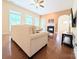 Bright living room with fireplace and hardwood floors is perfect for relaxing and entertaining at 408 Presidio Dr, Rock Hill, SC 29732