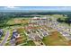 Expansive aerial view of a well-planned community with homes, green spaces, and a school nearby at 410 Apex Cir, Shelby, NC 28152
