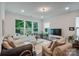 Bright living room with large windows overlooking lush greenery at 8042 Saluda Dr, Charlotte, NC 28269