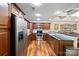Spacious kitchen with stainless steel appliances, dark countertops, and wood cabinets at 8918 Beach Bluff Ct, Sherrills Ford, NC 28673
