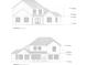 Detailed front and rear elevations showing the architectural plan of this modern house with window placements at 10220 Idlewild Rd, Matthews, NC 28105