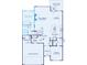 Detailed first floor floorplan featuring a gathering room, cafe, kitchen and two car garage at 1532 Gossage Nw Ln, Concord, NC 28027