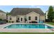 Backyard featuring a fenced in pool and grassy area at 163 Sassafras Rd, Mooresville, NC 28115