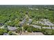 Scenic aerial view of a neighborhood nestled among lush trees and greenery at 202 Caldwell Ln, Davidson, NC 28036