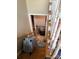 Messy hallway with a staircase, suitcase, and miscellaneous items strewn about at 2056 Evergreen Dr, Newton, NC 28658