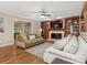 Cozy living room with fireplace and built-in bookshelves at 2141 Halford Pl, Charlotte, NC 28211