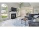 Inviting living room featuring a fireplace and large windows for natural light with a comfortable sectional sofa at 5701 Silver Eagle Dr, Charlotte, NC 28214