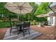 Inviting back yard with lush greenery, well-manicured lawn, and a charming deck for outdoor enjoyment at 7988 Golf Course N Dr, Denver, NC 28037