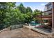 Landscaped backyard featuring a pool, patio, and garden area; perfect for outdoor living and entertaining at 184 Melbourne Dr, Fort Mill, SC 29708
