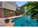 This backyard has a beautiful pool and patio, perfect for outdoor entertaining and relaxation by the water at 184 Melbourne Dr, Fort Mill, SC 29708