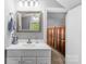 Bathroom vanity featuring a mirror and view to built-in storage at 2005 Scott Ave, Charlotte, NC 28203