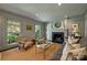 Comfortable living room featuring a fireplace, neutral colors, and natural light at 2011 Fromby Ct, Charlotte, NC 28211