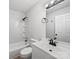 Clean bathroom featuring a shower-tub combo with white tile and vanity with ample lighting at 232 Branchwood Cir, Kings Mountain, NC 28086