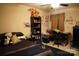 Comfortable bedroom featuring a bed, a desk, and stylish decor, perfect for work or relaxation at 4003 Northerly Island Ct, Gastonia, NC 28056
