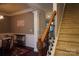 Stylish staircase with carpeted steps and elegant railing, leading to the upper level at 4003 Northerly Island Ct, Gastonia, NC 28056