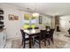 Bright breakfast nook with large table, pendant lighting, and views of the backyard at 410 Alucio Ct, Matthews, NC 28104