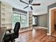 Bright office space with custom built-ins, hardwood floors, and great lighting at 443 Hillcrest Dr, Harrisburg, NC 28075
