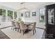 Bright dining room featuring a modern chandelier, and large windows offering picturesque views at 1008 Millbridge Pkwy, Waxhaw, NC 28173