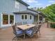 Lovely back deck with dining table set for six at 106 Boyter Ct, Cramerton, NC 28032