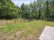 A spacious backyard with a lawn, and a black metal fence at 125 Fosters Glen Pl, Mooresville, NC 28115