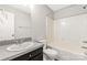 Bathroom featuring a single sink vanity and shower-tub combination at 1675 Old Lynwood Cir, Lancaster, SC 29720