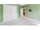 Green bedroom with closet and wall mount, perfect for entertaining guests at 1812 Mill Chase Ln, Waxhaw, NC 28173