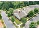 Aerial view of a home showcasing its location and landscaping in a residential neighborhood at 18236 Coulter Pkwy, Cornelius, NC 28031