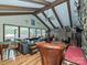 Spacious living area with large windows, vaulted ceilings and stone fireplace, offering abundant natural light at 2915 Old Stage Rd, Gastonia, NC 28052
