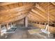 Spacious attic area with exposed wooden beams and unfinished walls at 318 W Peeler St, Salisbury, NC 28146