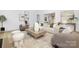 Cozy living room with neutral tones, stylish decor, and a large area rug creating a welcoming space at 4032 Brandy Creek Ct, Clover, SC 29710