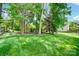 Green backyard with mature trees providing shade and privacy at 4312 Beech Wood Ct, Belmont, NC 28012