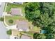 A bird's eye view of the home with a fenced backyard and neighboring properties at 9716 Psalms St, Cornelius, NC 28031