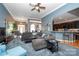 Spacious living room with open floor plan to dining and kitchen area at 126 Doyle Farm Ln, Mooresville, NC 28115