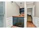 Cozy bar area with custom cabinetry, wood countertop, and stylish lighting, perfect for entertaining at 3730 Monique Ln, Charlotte, NC 28210